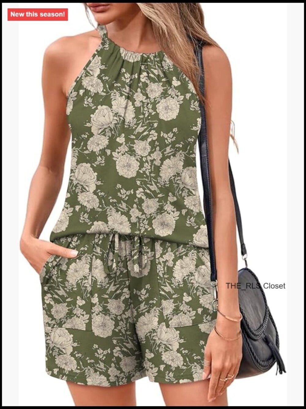 Polyester Blend Halter Top Short Set Sleeveless Vacation Outfit